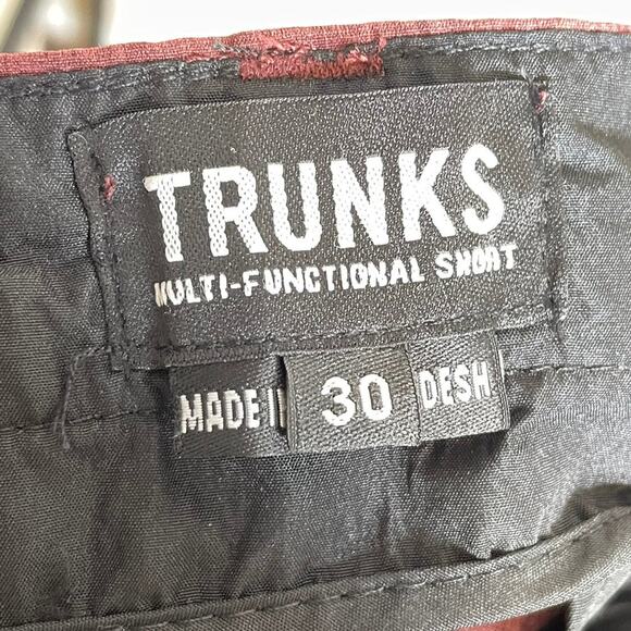 TRUNKS | Maroon multi-functional hybrid shorts beach to street | Men's size 30 - Picture 4 of 6